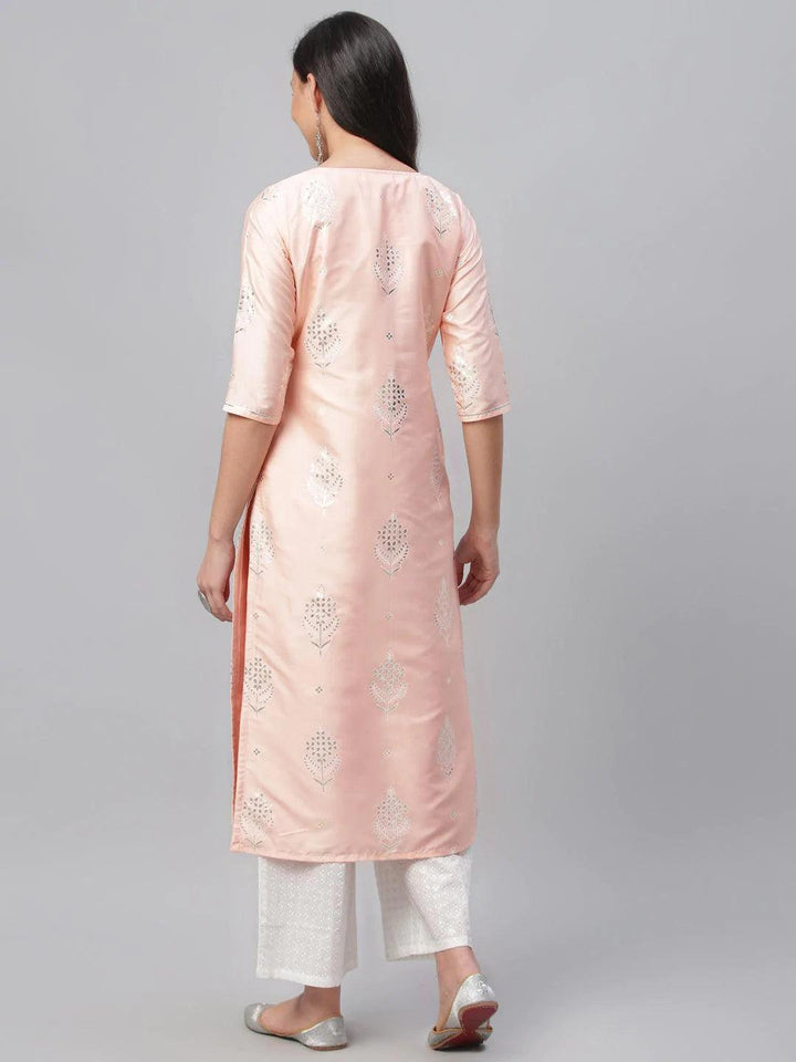 Pink Printed Shantoon Kurta