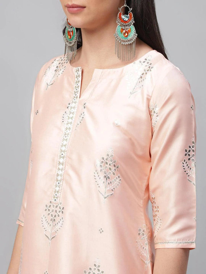 Pink Printed Shantoon Kurta