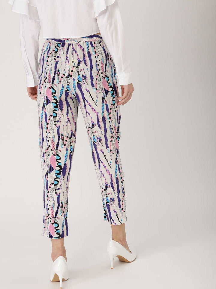 Multicoloured Abstract Rayon Trousers