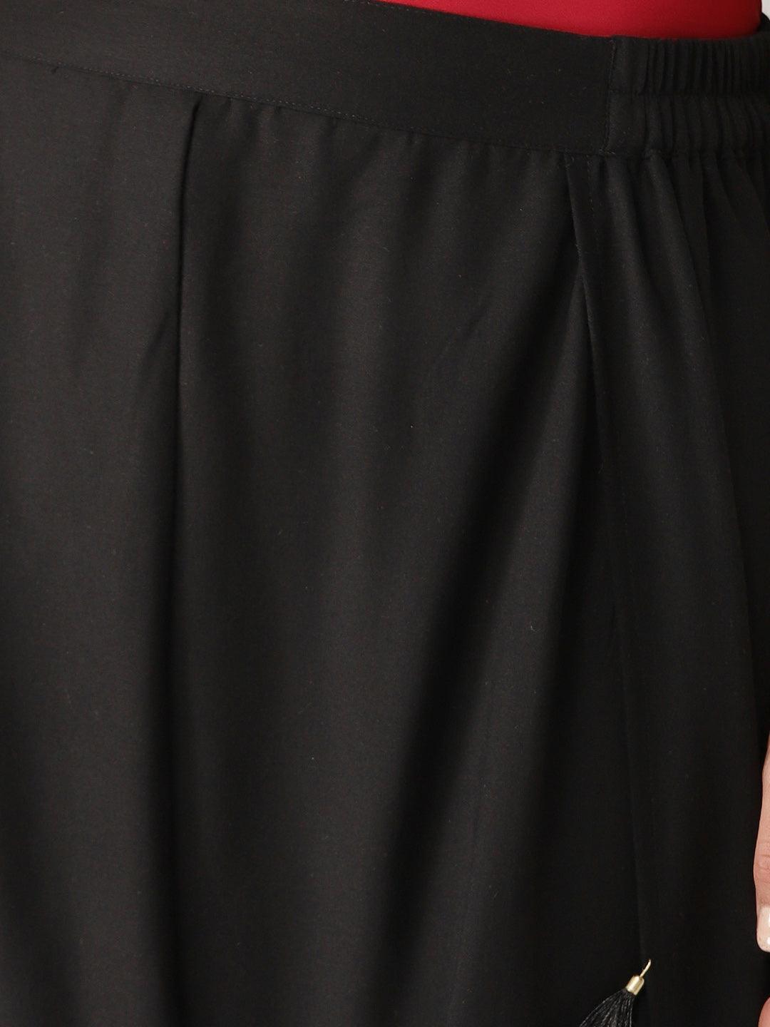 Black Solid Rayon Dhotis - ShopLibas