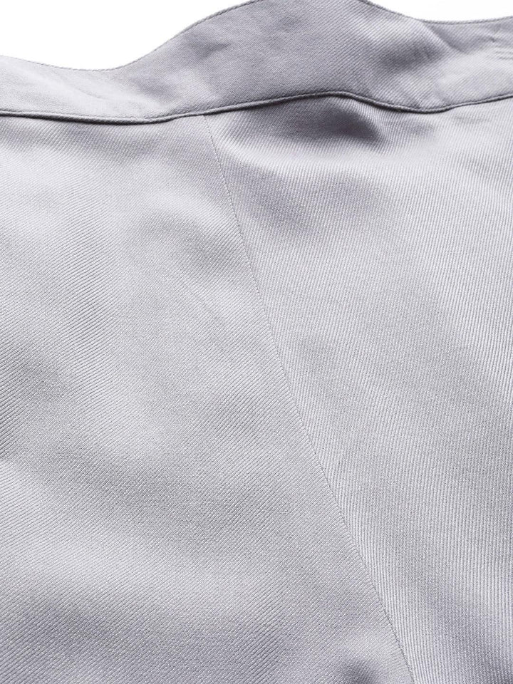 Grey Solid Pashmina Wool Trousers