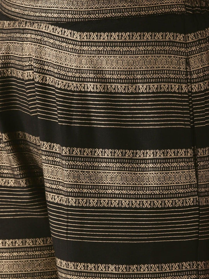 Black Printed Rayon Palazzos