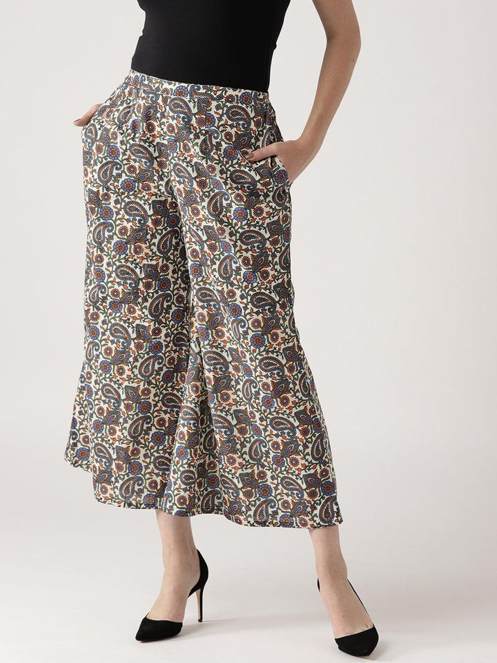 Multicoloured Printed Cotton Palazzos