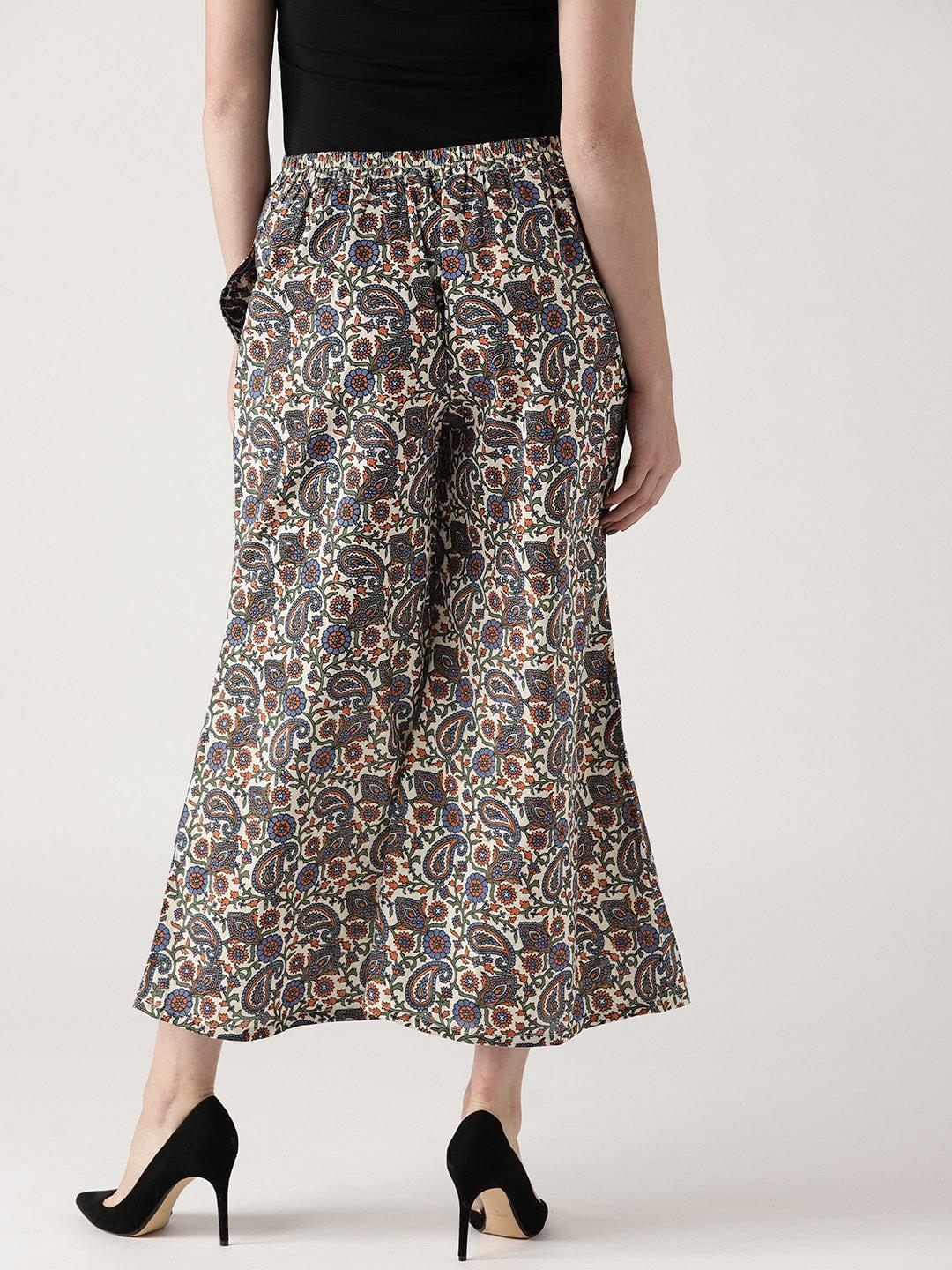 Multicoloured Printed Cotton Palazzos - ShopLibas