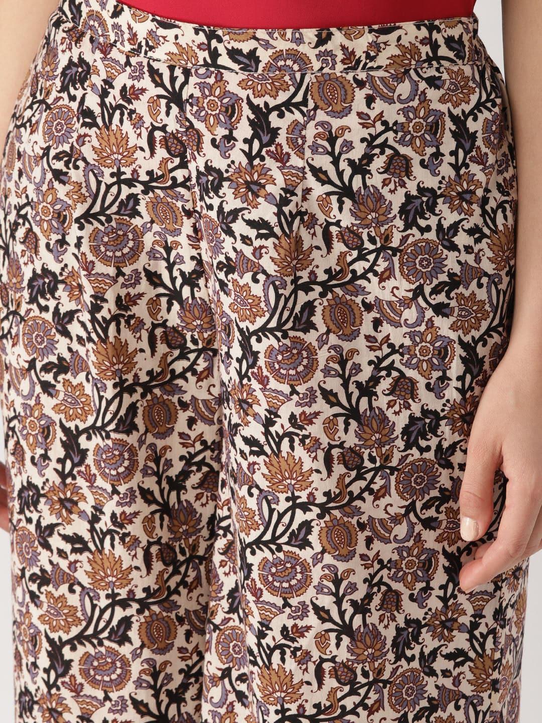 Multicoloured Printed Cotton Palazzos - ShopLibas