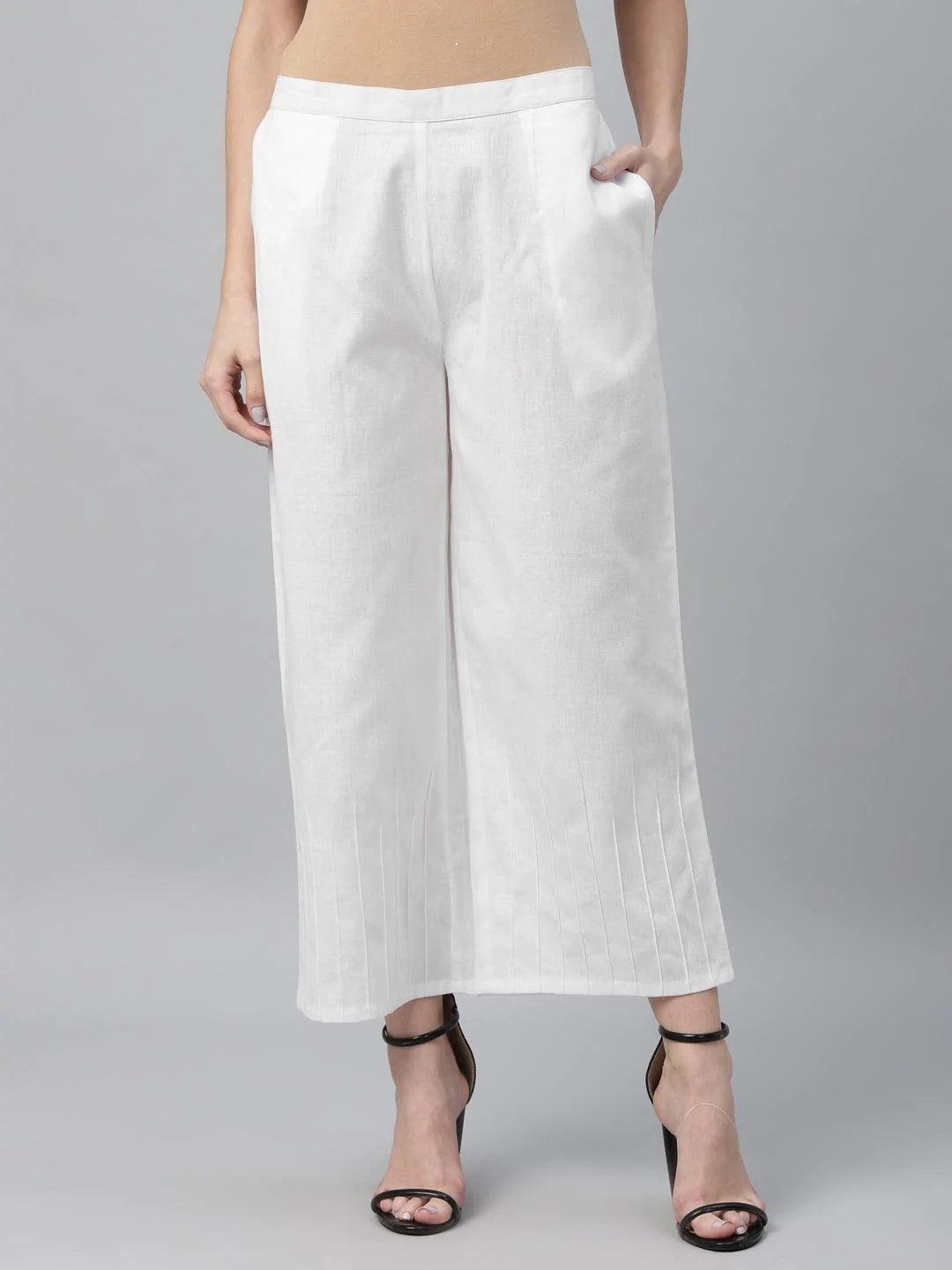 Pack of 2 Solid Cotton Palazzos - ShopLibas