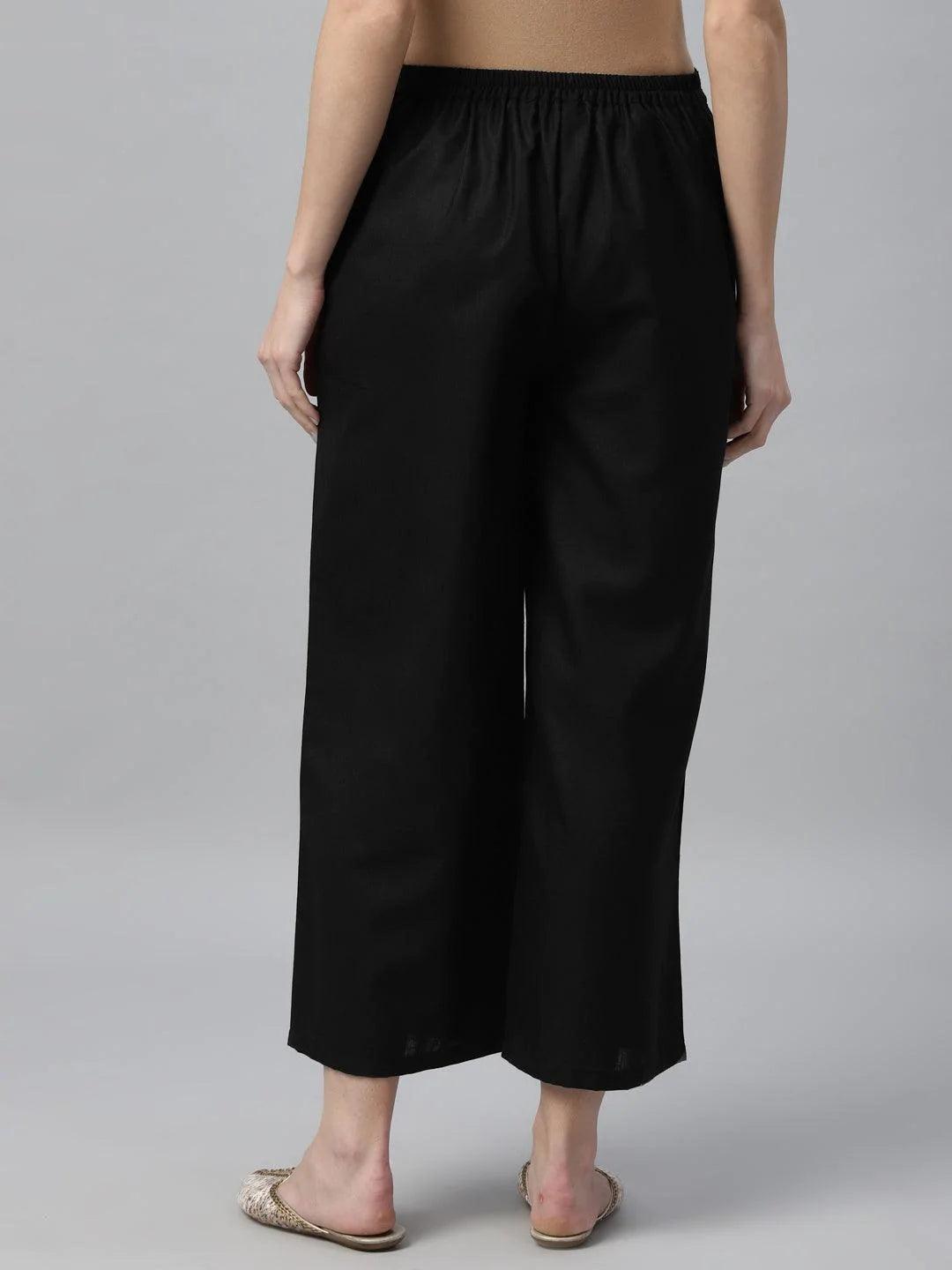 Pack of 2 Solid Cotton Palazzos - ShopLibas