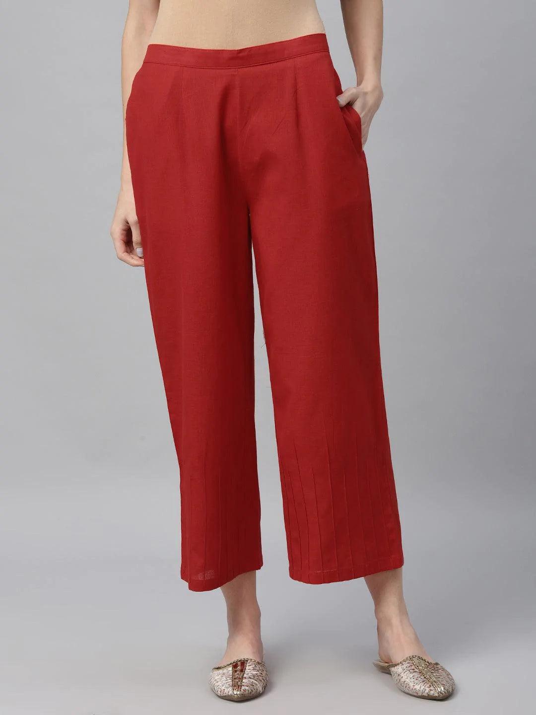 Pack of 2 Solid Cotton Palazzos - ShopLibas