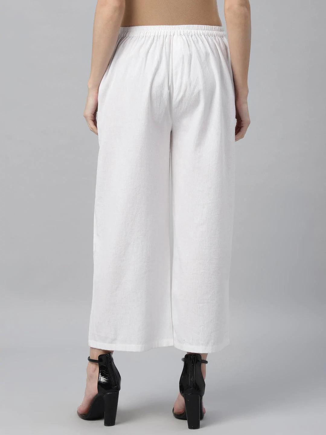 Pack of 2 Solid Cotton Palazzos - ShopLibas