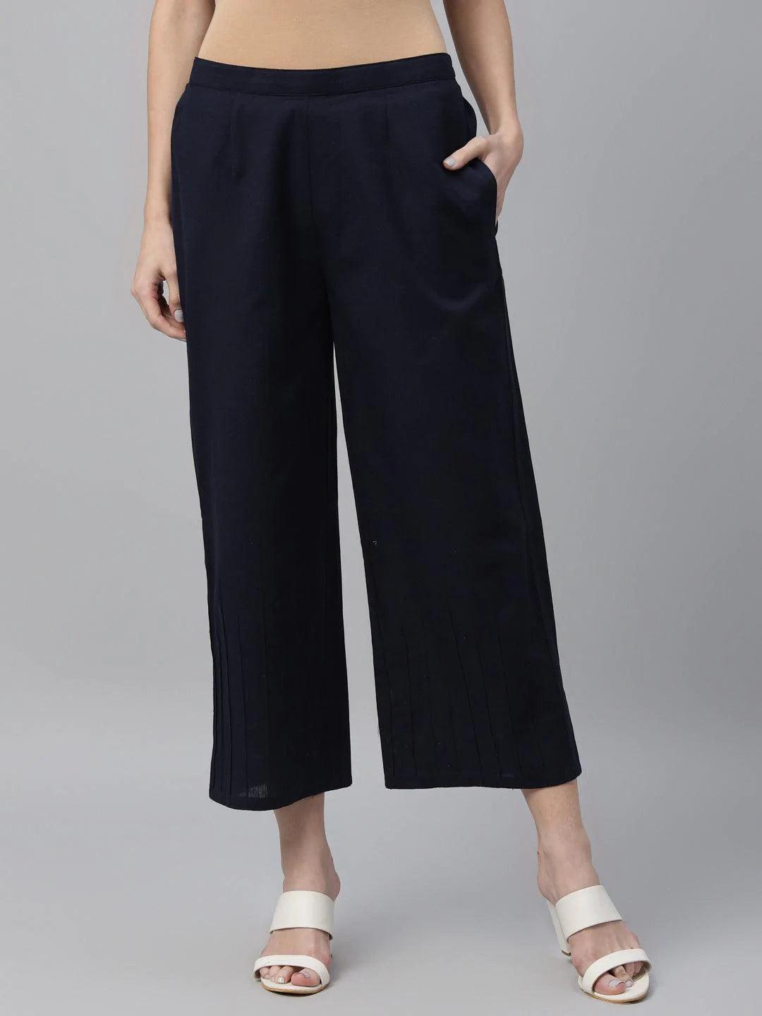 Pack of 2 Solid Cotton Palazzos - ShopLibas