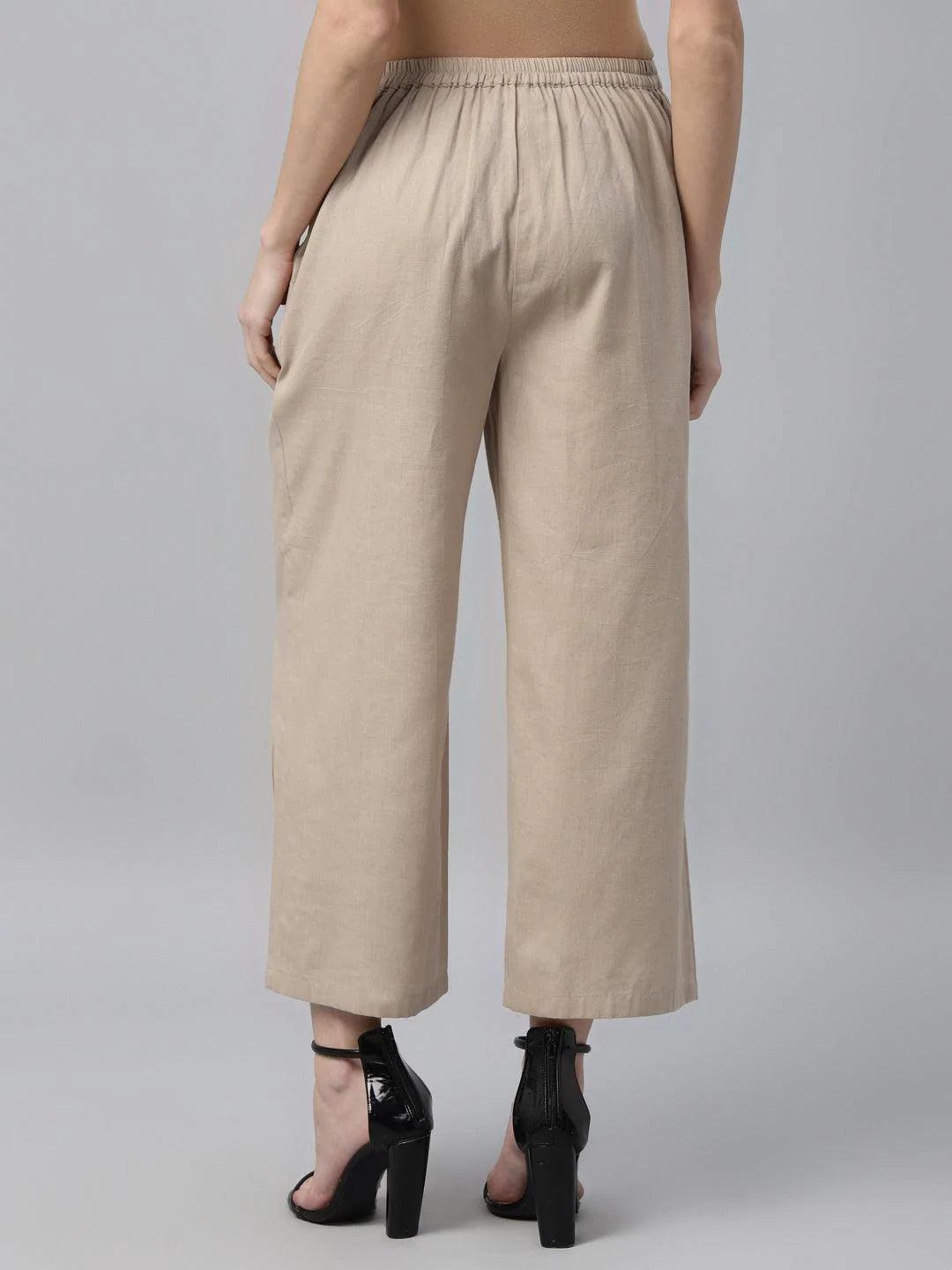 Pack of 2 Solid Cotton Palazzos - ShopLibas