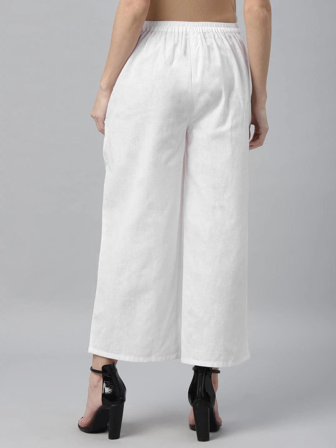Pack of 2 Solid Cotton Palazzos - ShopLibas