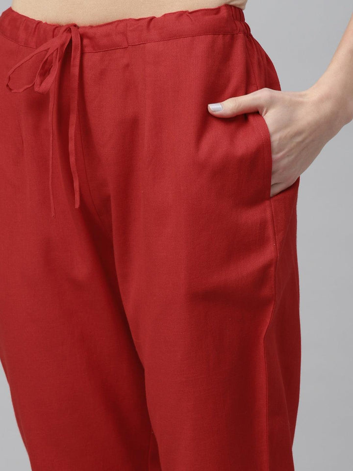 Pack of 2 Solid Cotton Trousers