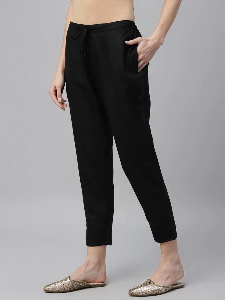 Pack of 2 Solid Cotton Trousers