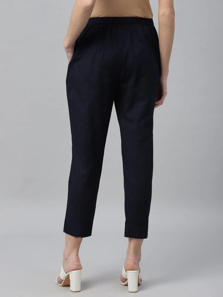 Pack of 2 Solid Cotton Trousers
