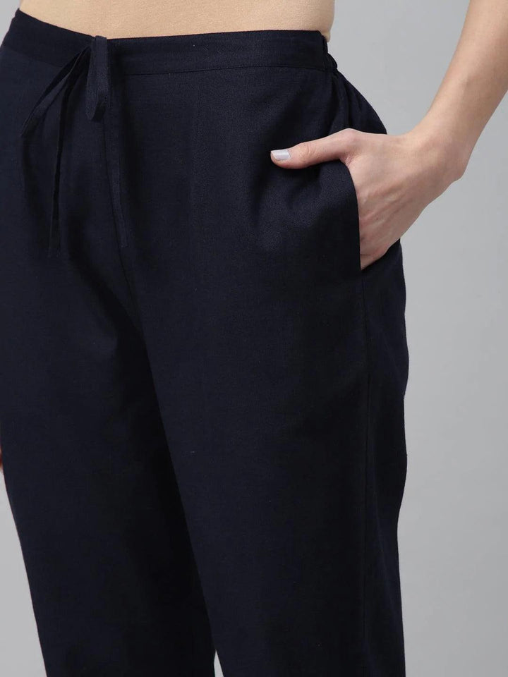 Pack of 2 Solid Cotton Trousers