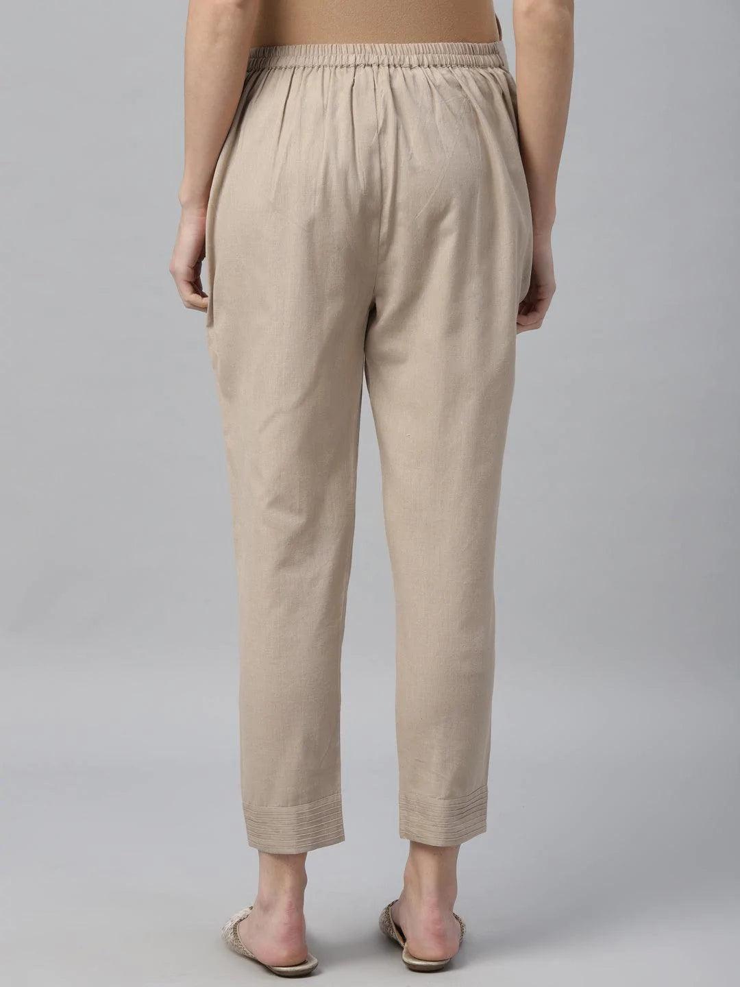 Pack of 2 Solid Cotton Trousers - ShopLibas