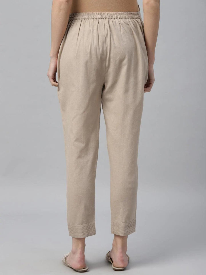 Pack of 2 Solid Cotton Trousers