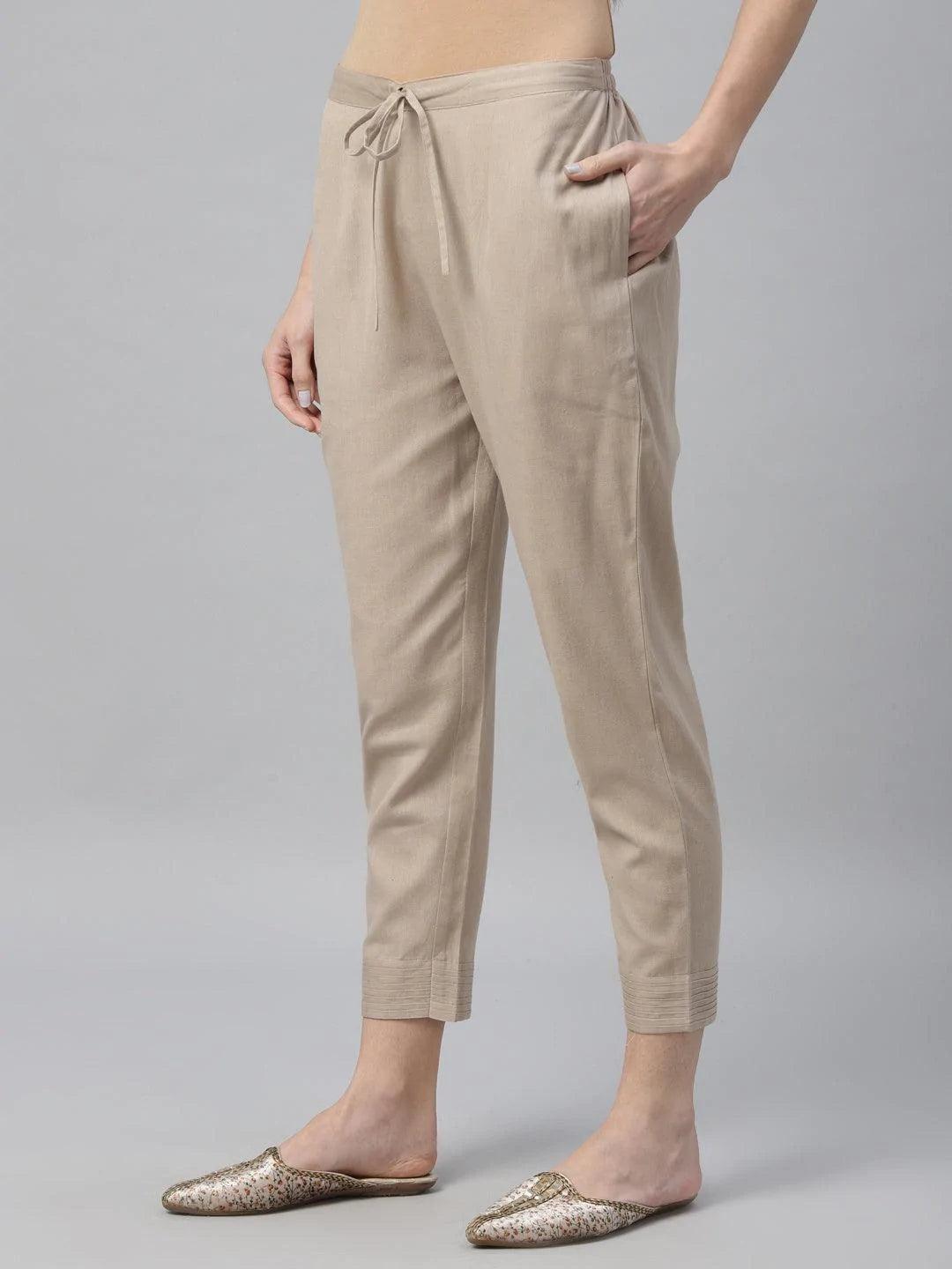 Pack of 2 Solid Cotton Trousers - ShopLibas