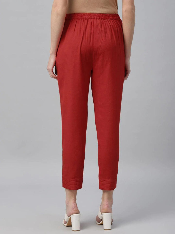 Pack of 2 Solid Cotton Trousers