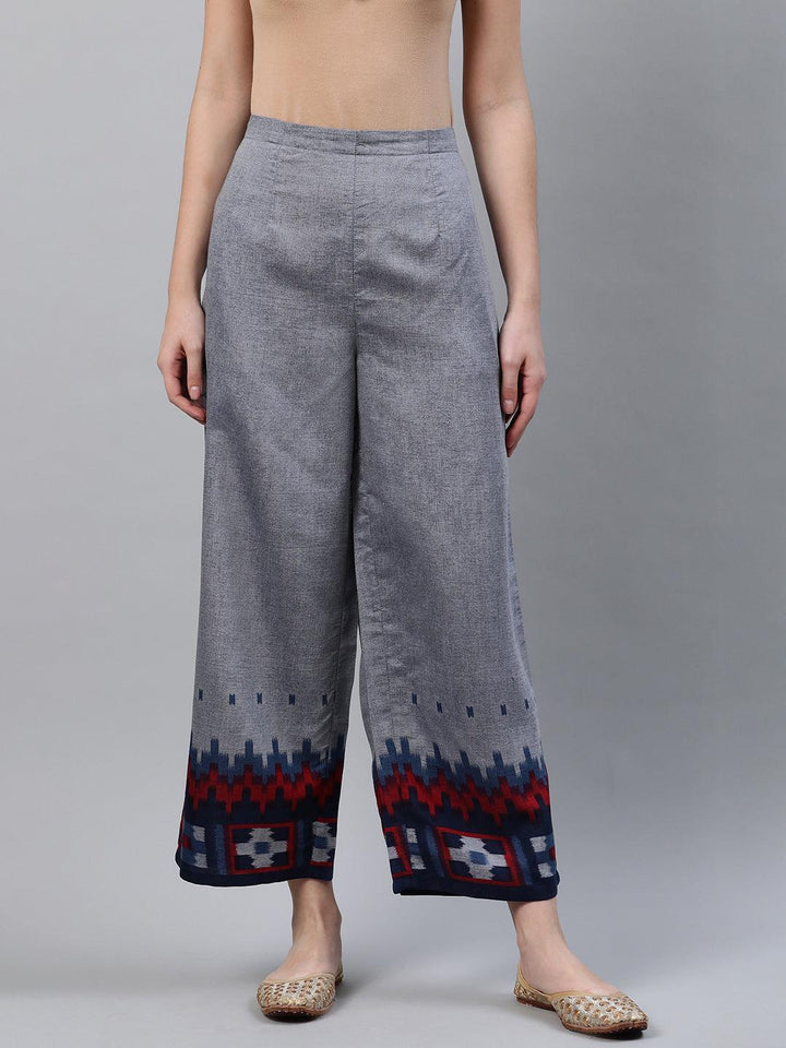 Blue Printed Rayon Palazzos