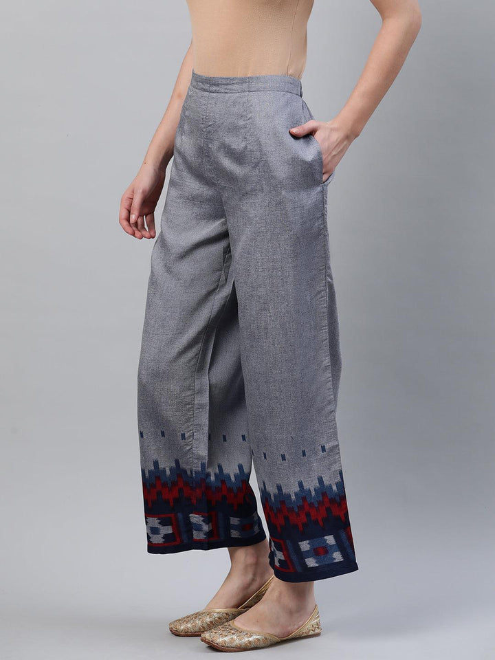 Blue Printed Rayon Palazzos