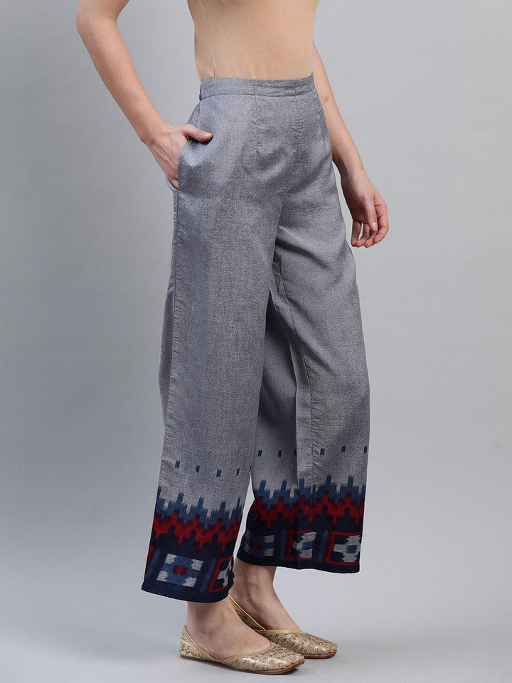 Blue Printed Rayon Palazzos