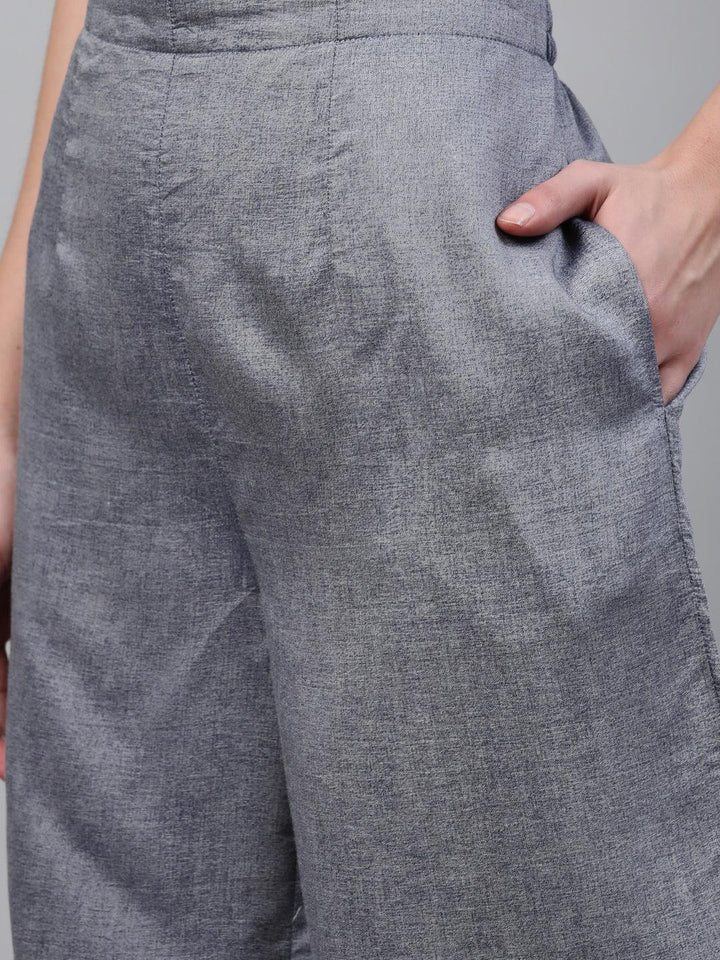 Blue Printed Rayon Palazzos