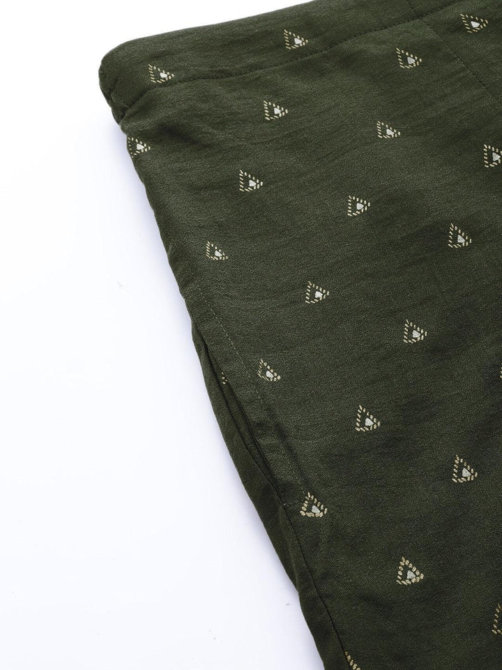 Green Printed Silk Palazzos