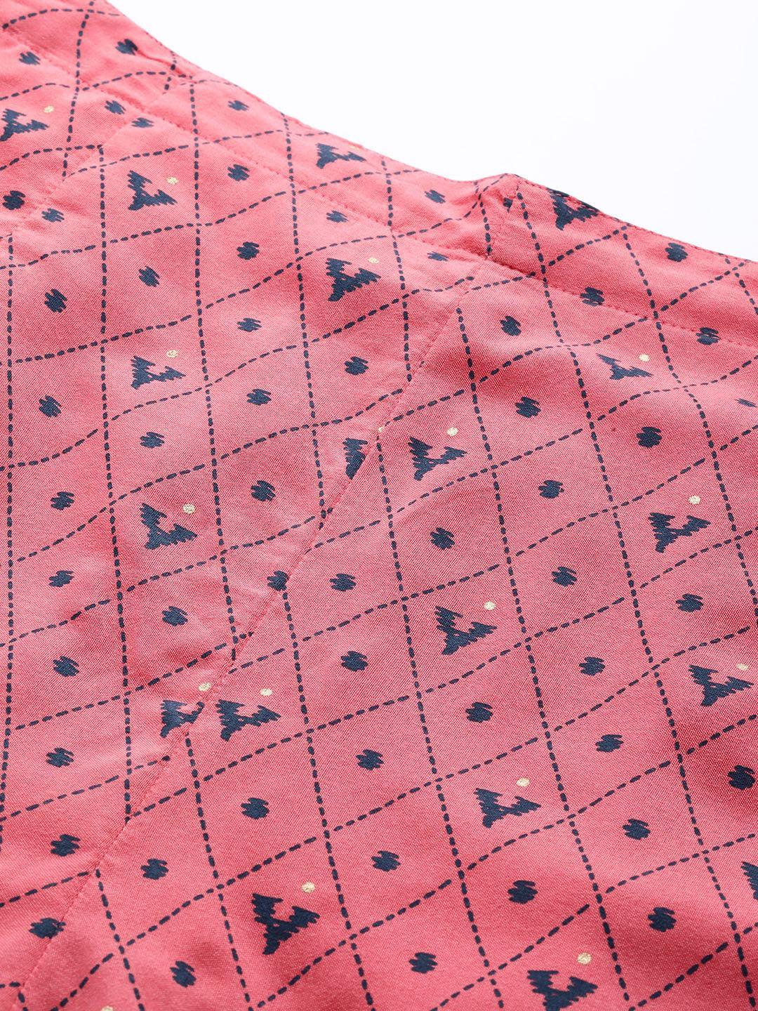 Pink Printed Silk Palazzos - ShopLibas