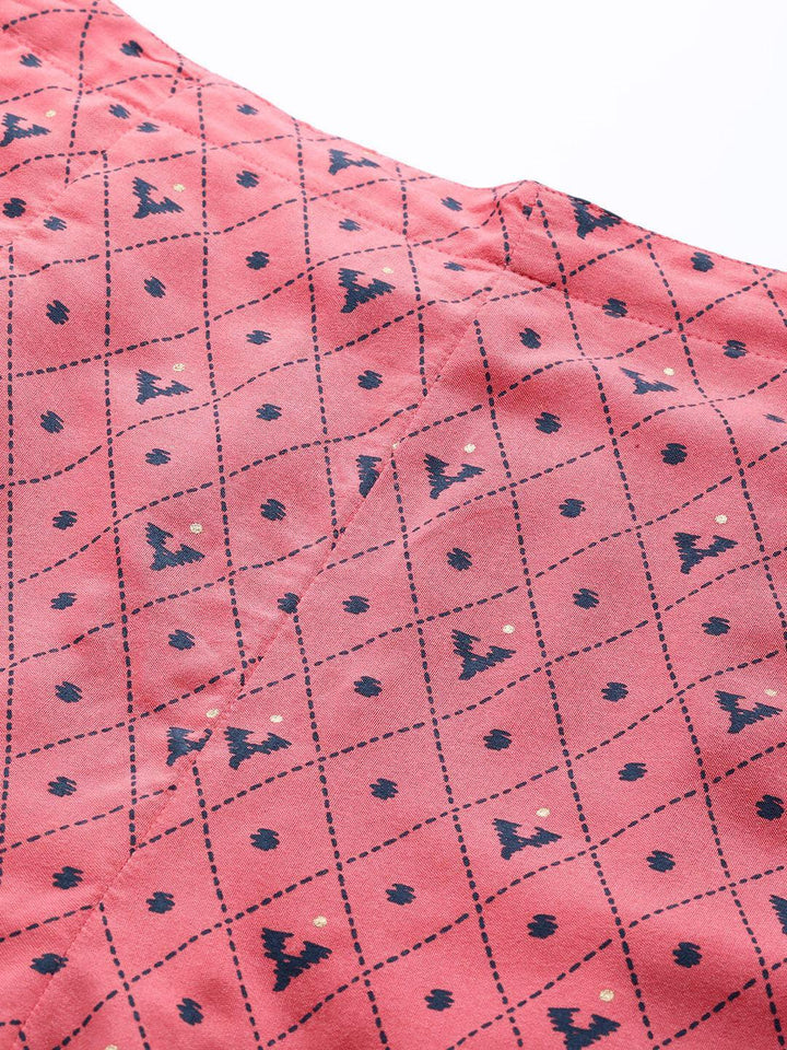 Pink Printed Silk Palazzos