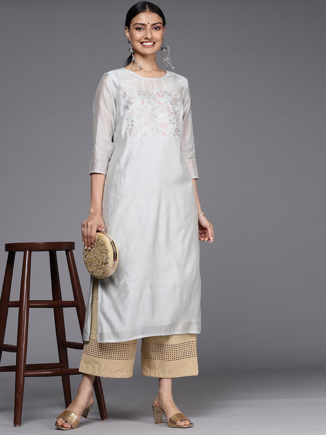 Beige Self Design Cotton Palazzos - ShopLibas