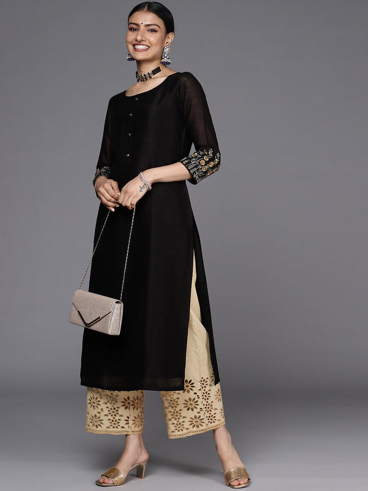 Beige Solid Cotton Palazzos