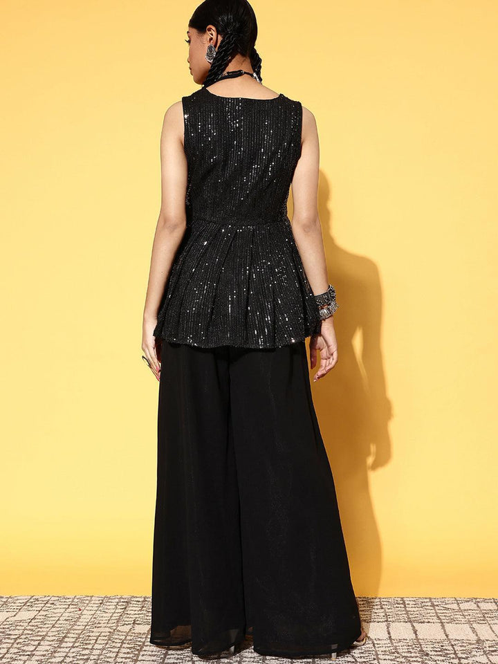 Black Embellished Nylon Co-Ords