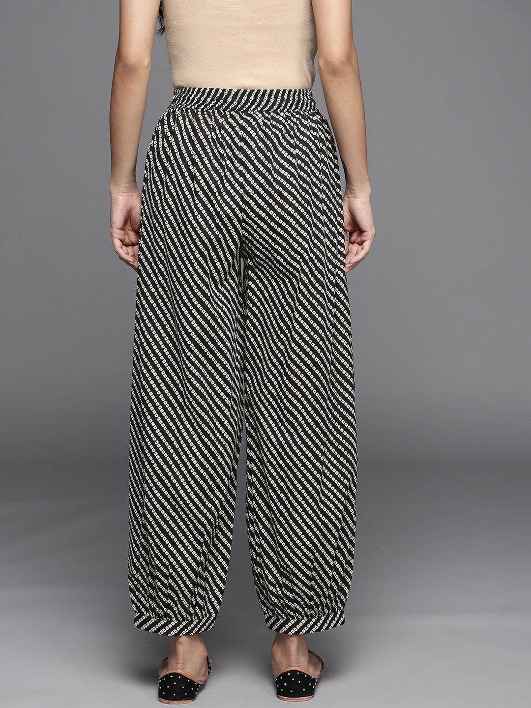 Black Printed Cotton Salwar Pants - ShopLibas