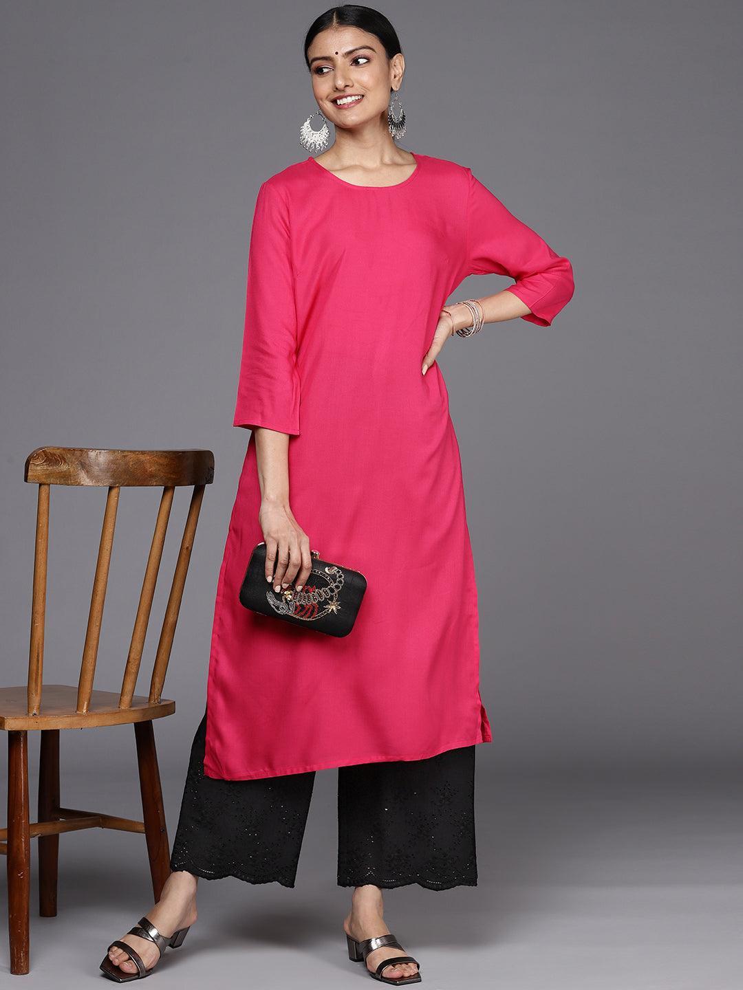 Black Self Design Cotton Palazzos - ShopLibas