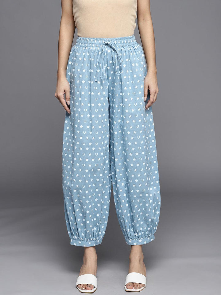 Blue Printed Cotton Salwar