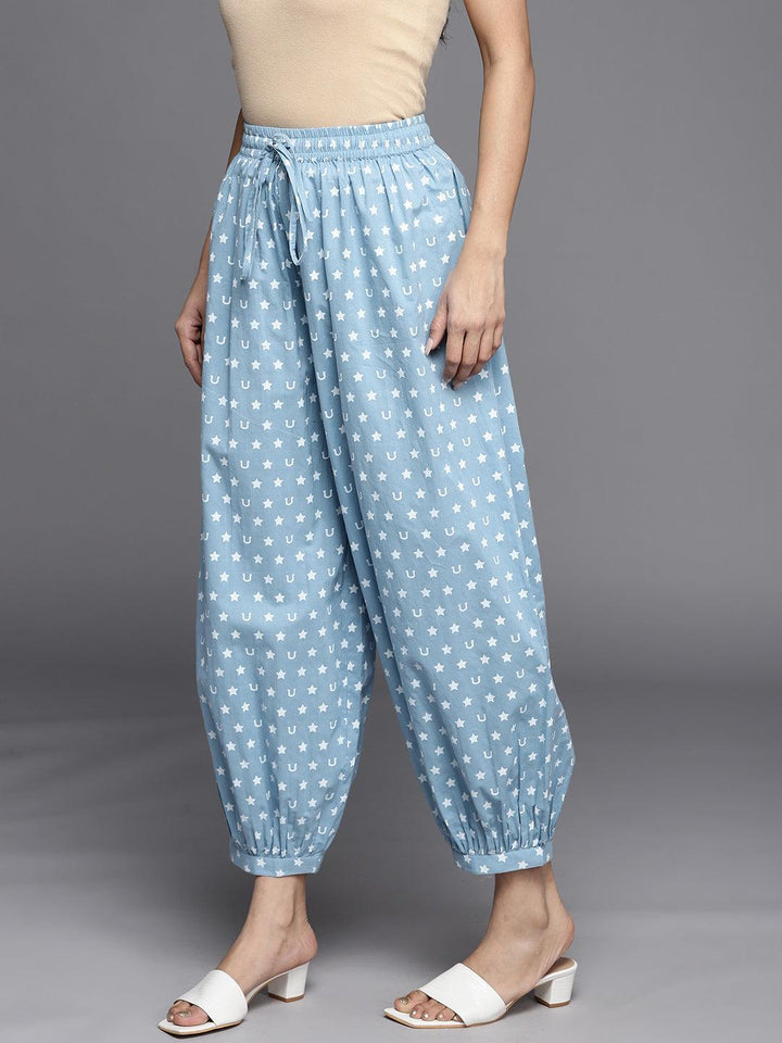 Blue Printed Cotton Salwar