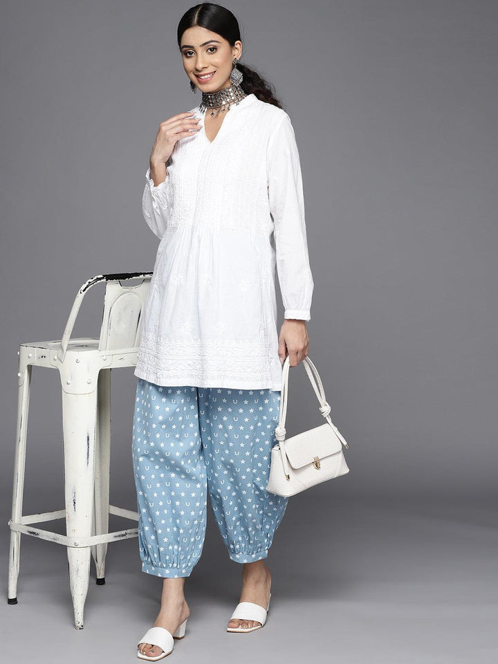 Blue Printed Cotton Salwar