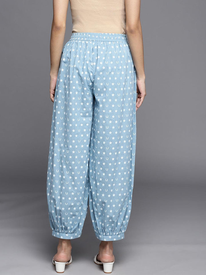 Blue Printed Cotton Salwar