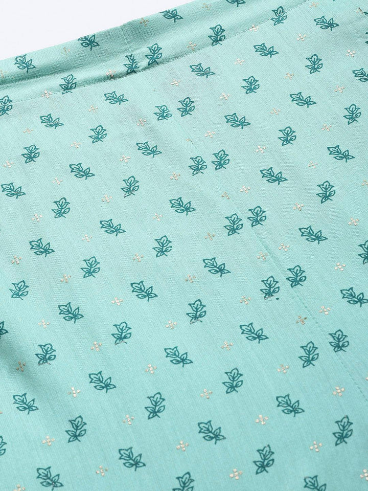 Blue Printed Silk Palazzos