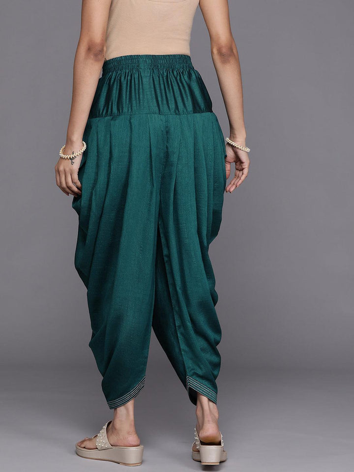 Blue Solid Silk Salwar Pants