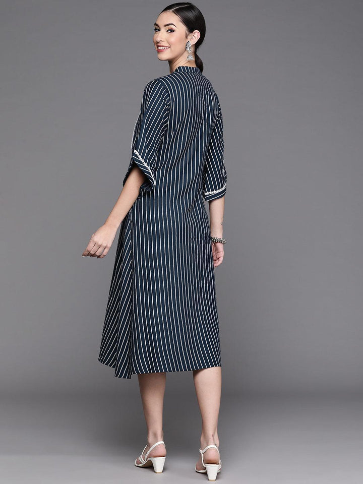 Blue Striped Cotton Dress