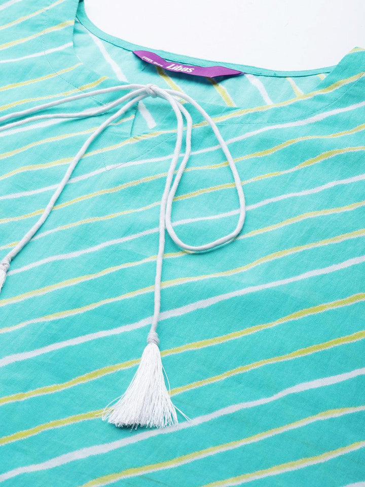 Blue Striped Cotton Nightdress