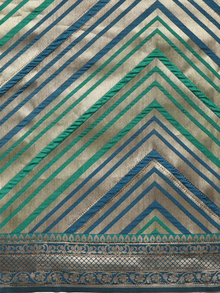 Blue Woven Design Brocade Saree