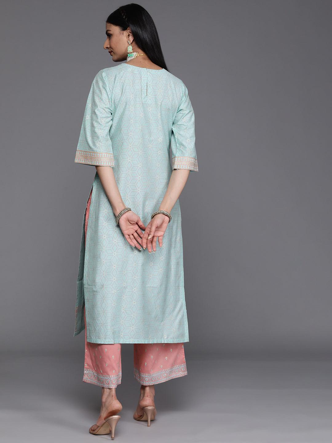 Blue Yoke Design Chanderi Silk Kurta - ShopLibas
