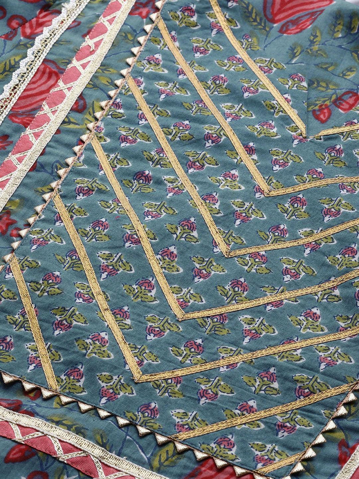 Blue Yoke Design Cotton Kurta
