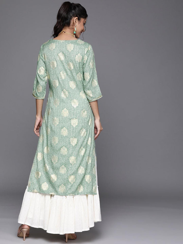 Blue Yoke Design Rayon Kurta