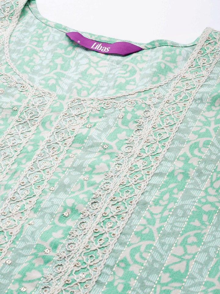 Blue Yoke Design Rayon Kurta