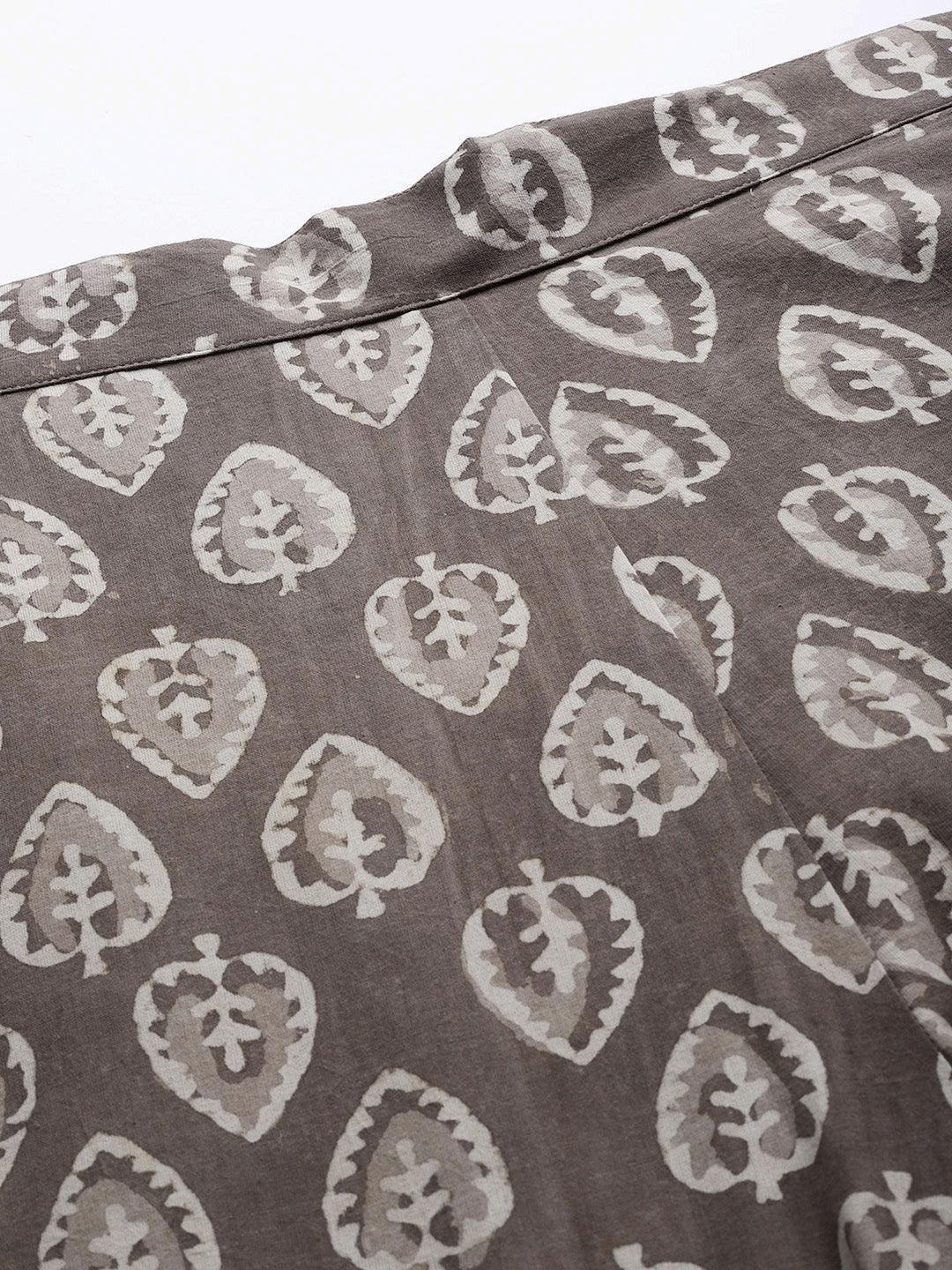 Brown Printed Cotton Night Suit - ShopLibas